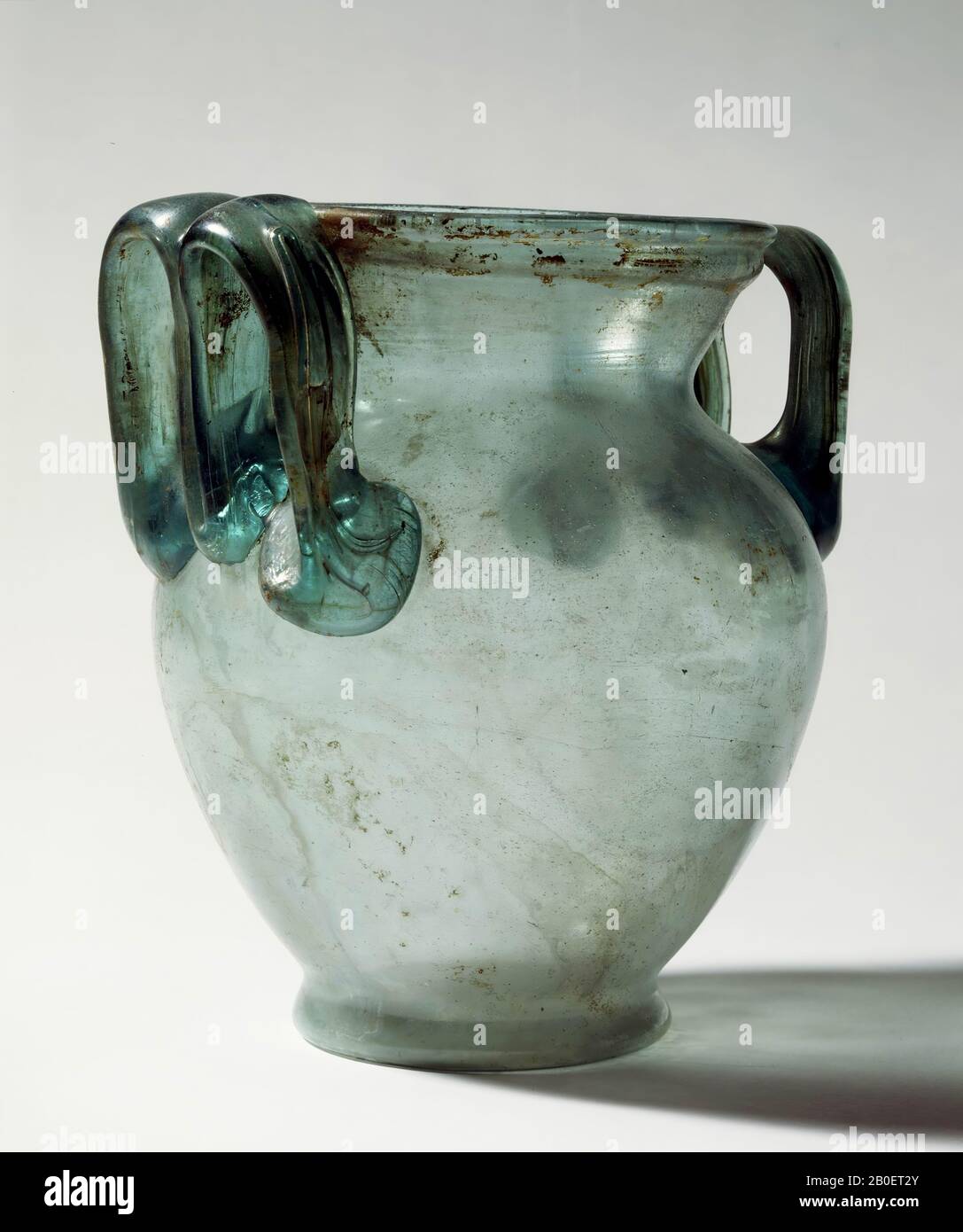 Topf, Urne, Glas, frei geblasen, 21 cm, ø 19 cm, 0-200 AD, unbekannt Stockfoto