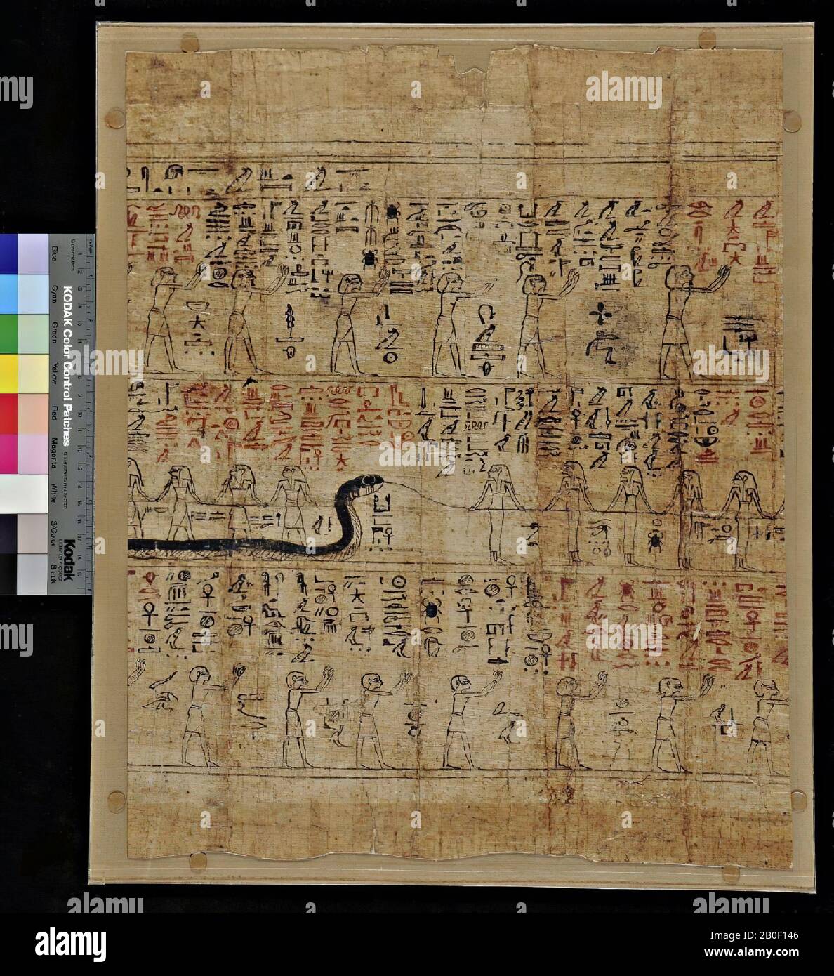 Ägypten, Amdoeat, Vignetten, Papyrus, 45 x 37 cm Stockfoto