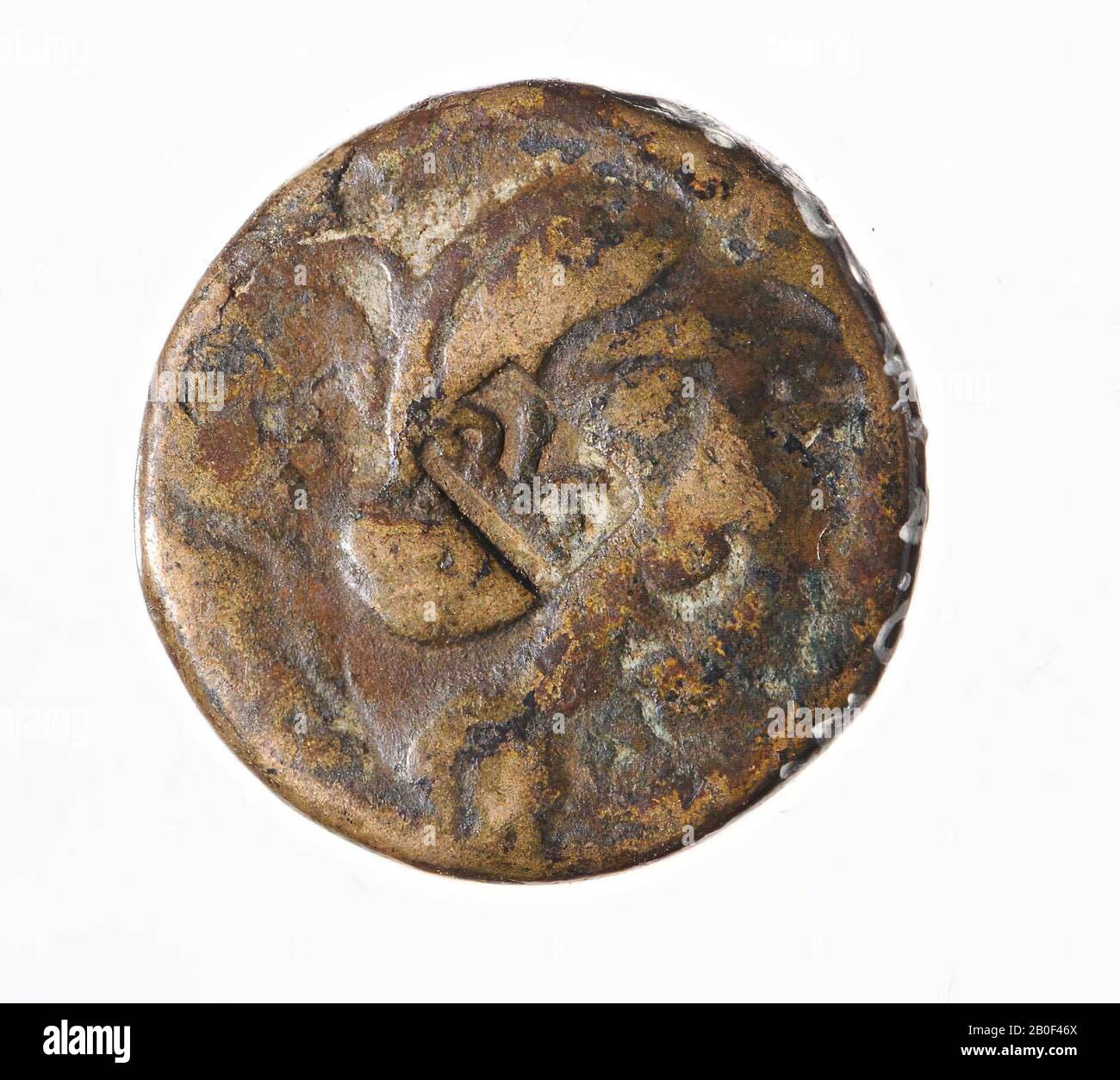VZ: Persephonekop, Kz: Poseidon steht mit Dreizack, BOIOOTOO [N], Coin, aes, Boeotia, Metall, Kupfer, Diam. 16 mm, WT. 4,11 gr, gr BC 244-197, Griechenland Stockfoto