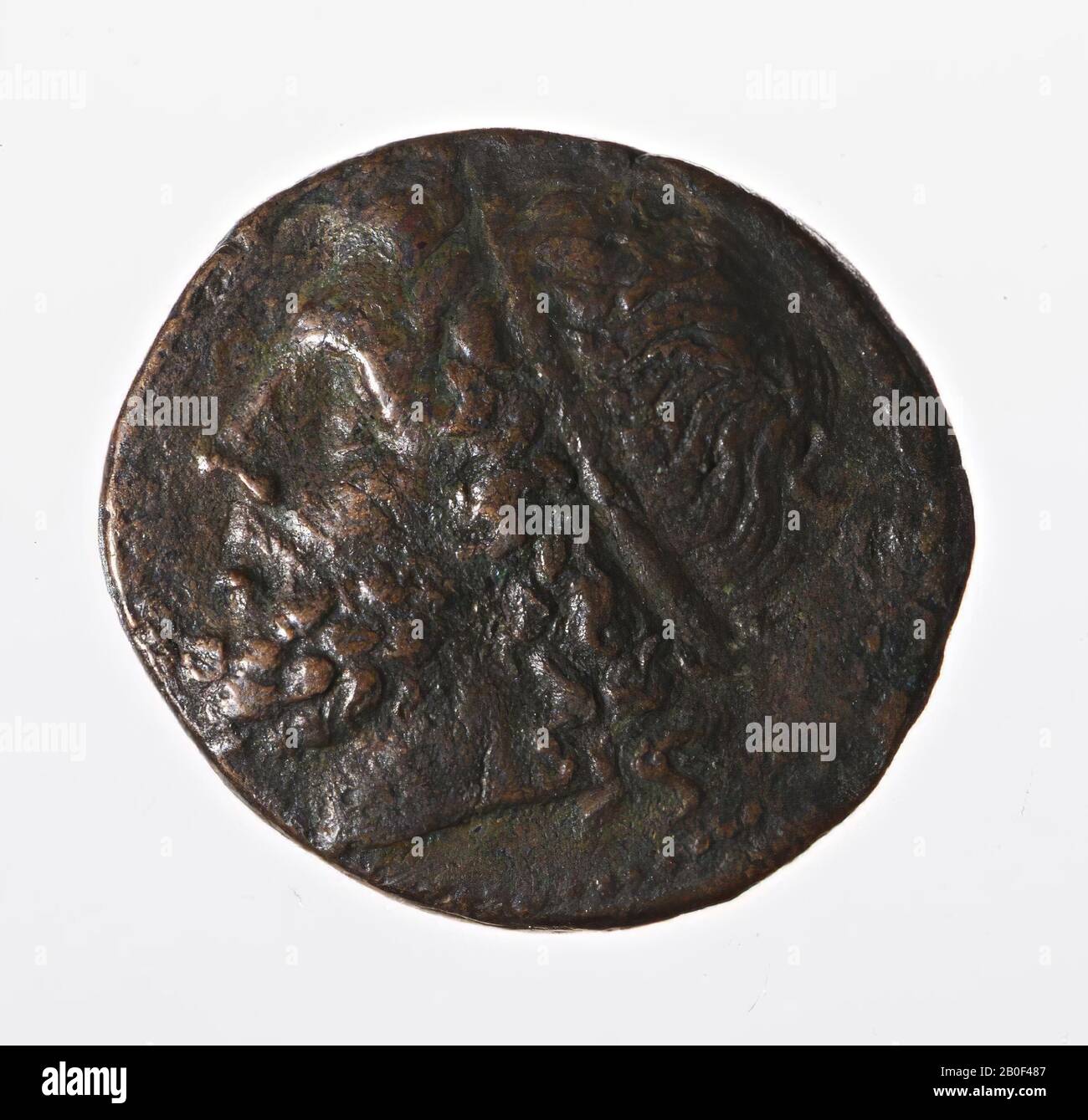 VZ: Poseidonbust l., Kz: Dekorierte Dreizack, Delfine, IER-OONOS, Mint, aes, Syrakus, Hiero II, Metall, Kupfer, Diam. 20 x 22 mm, WT. 8,44 gr, gr BC 274-216, unbekannt, unbekannt, unbekannt, unbekannt Stockfoto