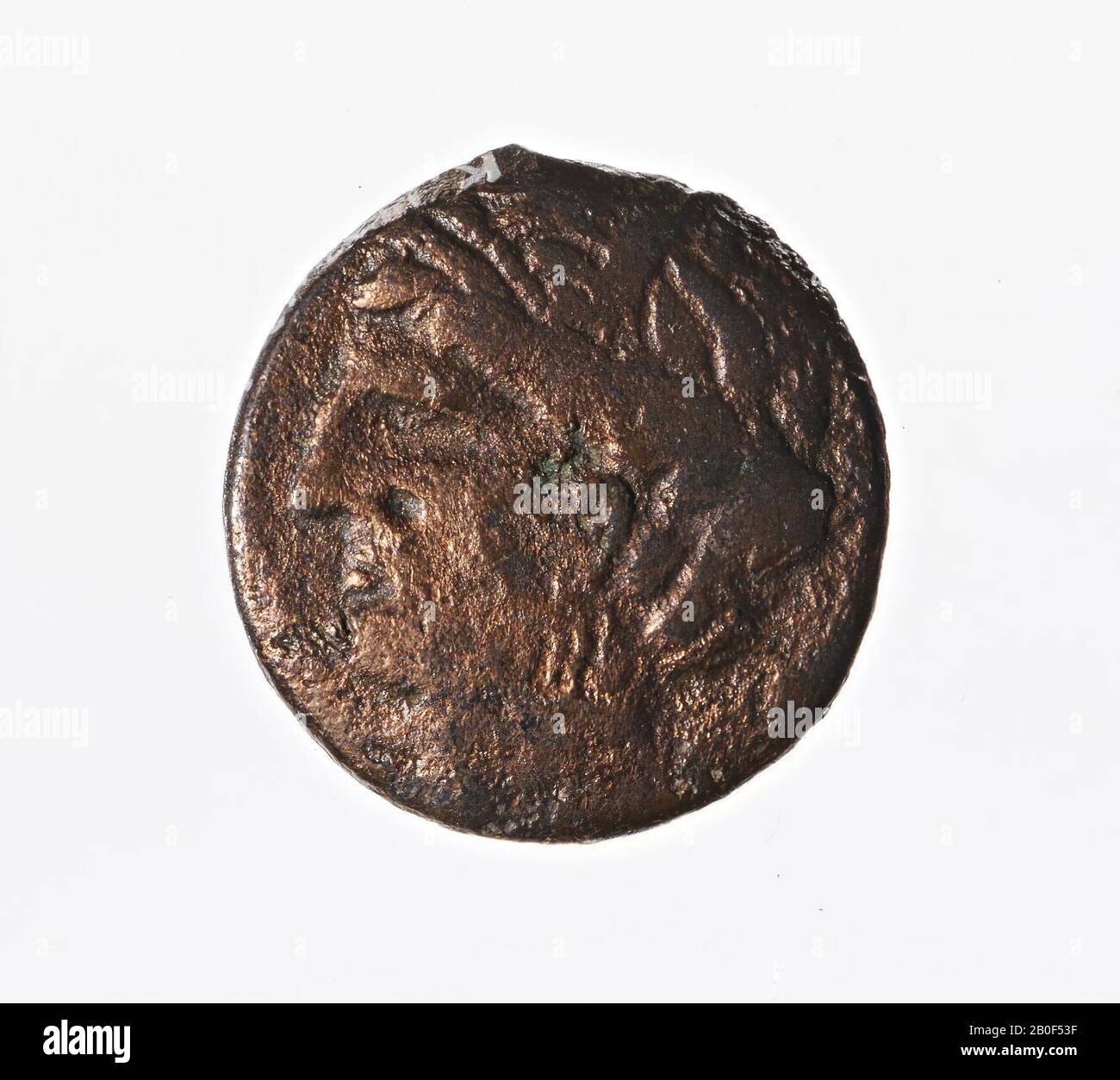 VZ: Tanitkop l., Kz: Pferdekopf n.r., Symbol, Münze, aes, Karthago, Metall, Kupfer, Diam. 25 mm, WT. 8,57 gr, Roman BC 264-241, Italien Stockfoto