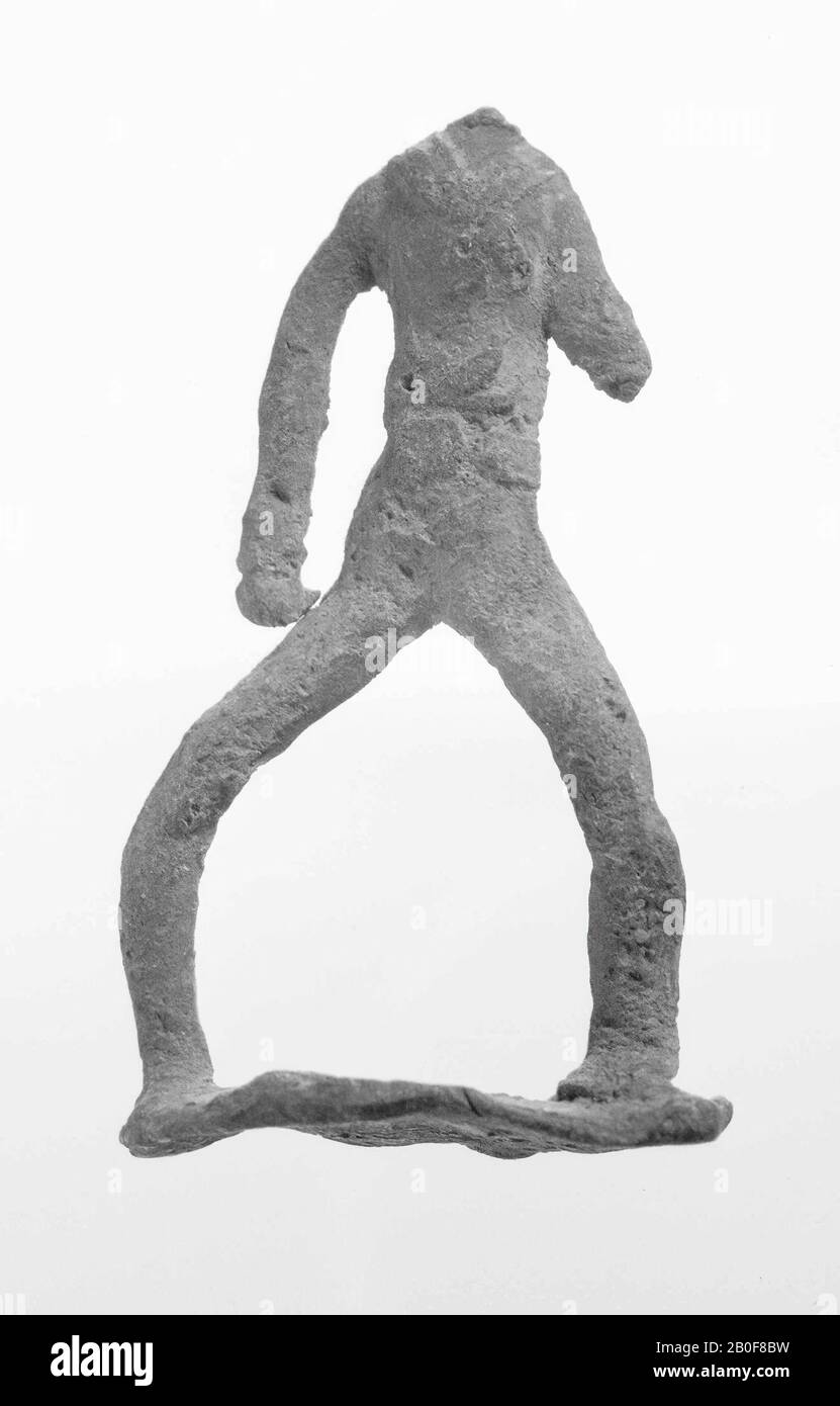 Männliche Bronzefarbe, Kopf fehlt (staatlich weitbeinig), Figur, Mann, Metall, Bronze, roman 1-300, Niederlande, Utrechter, Wijk bij Duurstede ?, Wijk bij Duurstede Stockfoto