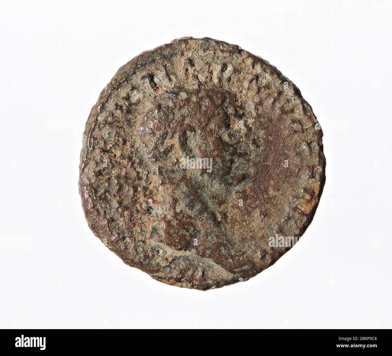 Die niederländische Römerzeit, Münze, Esche, Trajan, Metall, Kupfer, Diam., 27 mm, WT., 10,48 gr, roman 98-102, Niederlande, Gelderland, Maasdriel, Rossum Stockfoto