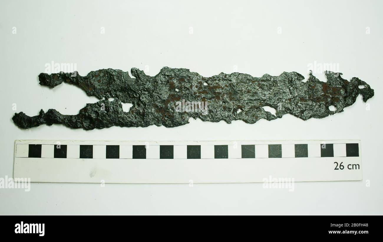 Schwertfragment, Waffe, Metall, Eisen, Länge: 28 cm, vmeb 600-700, Niederlande, Gelderland, Neder-Betuwe, Echteld Stockfoto