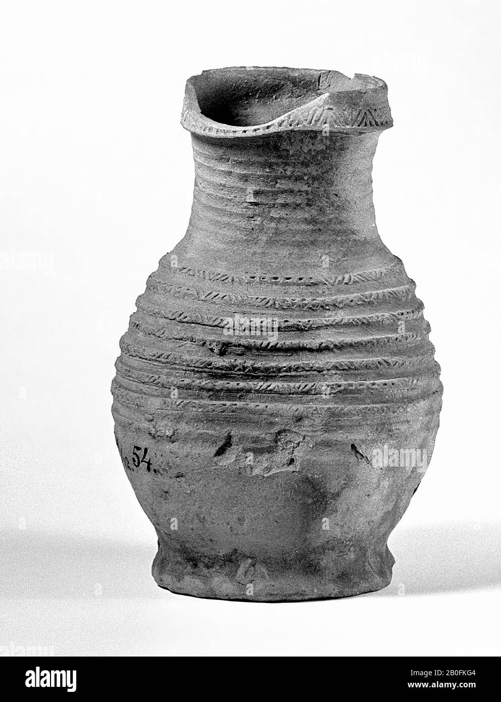 Niederlande Mittelalter, Krug, Fehlgebacken, Steingut, Proto-Steinzeug, h, 20,5 cm, Diam, 14 cm, lmeb 1200-1250, Niederlande, Limburger, Brunssum, Brunssum Stockfoto