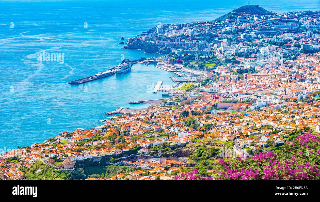 Die Hauptstadt der Insel Madeira - Stadt Funchal, Portugal. Stockfoto