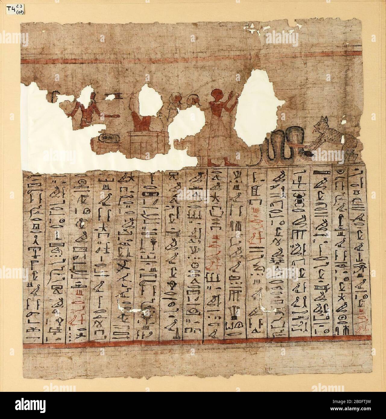 Ägypten, Sterbebuch, Papyrus, 39,5 x 38 cm Stockfoto