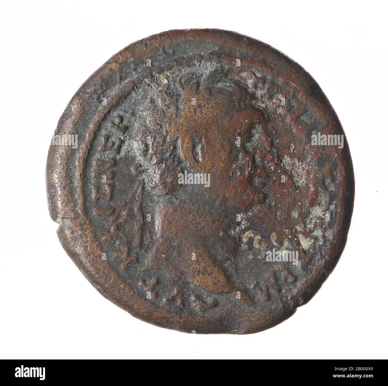 Coin, aes-35, Trajan, Vz: Trajanuskop r., AUT KAIS NER TRAIAN [SEB GER Stockfoto