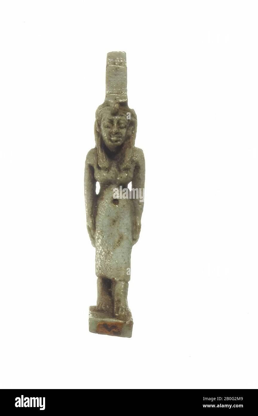 Statue, Göttin, Isis, stehend, durchbohrt, Amulett, Göttin, Faienz, 3,4 cm (1 5 Stockfoto