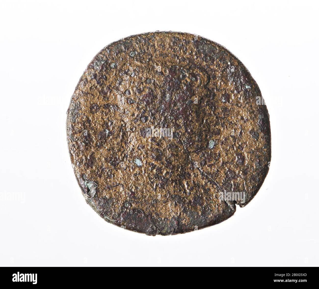 Die niederländische Römerzeit, Münze, Dupondius, Trajan, Metall, Kupfer, Diam., 25 mm, WT., 9,70 gr, roman 114-117, Niederlande, Südholland, Leidschendam-Voorburg, Voorburg, Arentsburg Stockfoto