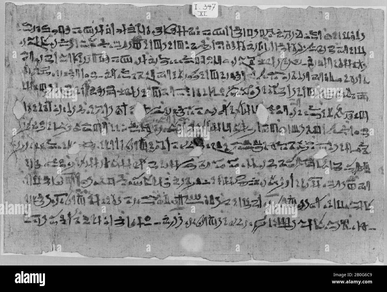 Ägypten, Handschrift, hieratisch, Papyrus, 16 x 23,6 cm Stockfoto