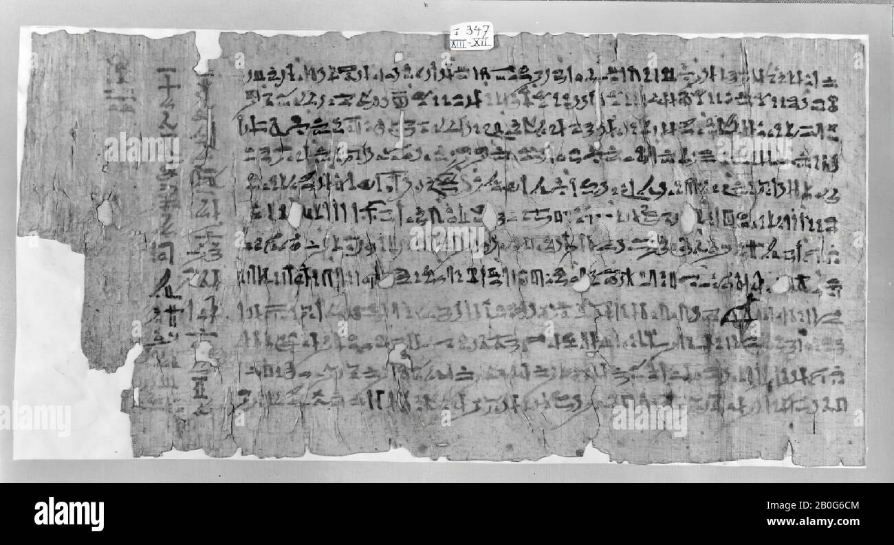 Ägypten, Handschrift, hieratisch, Papyrus, 16 x 31,5 cm Stockfoto