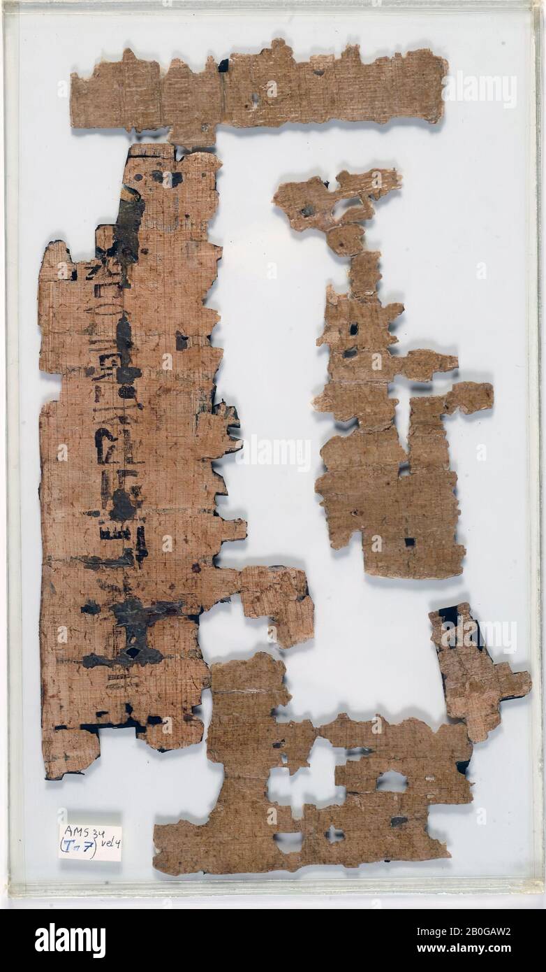 Ägypten, mythologischer Papyrus, Papyrus, 25 x 15 cm, Glasgröße