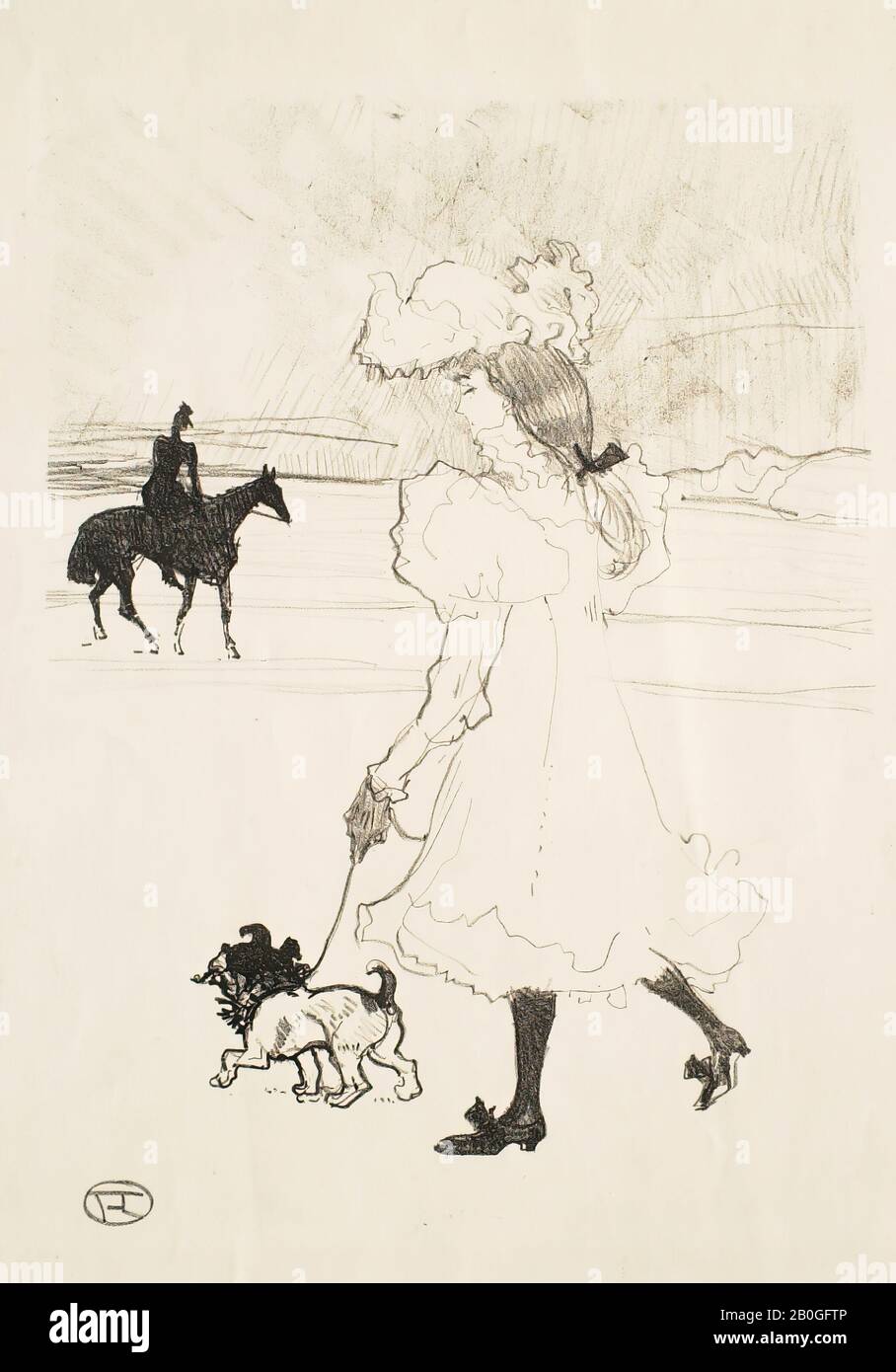 Henri de Touloure-Lautrec, Französisch, 1864-1901, Au Bois, 1896, Lithograph, Gesamt: 12 1/4 x 9 3/4 Zoll. (31,1 x 24,8 cm Stockfoto