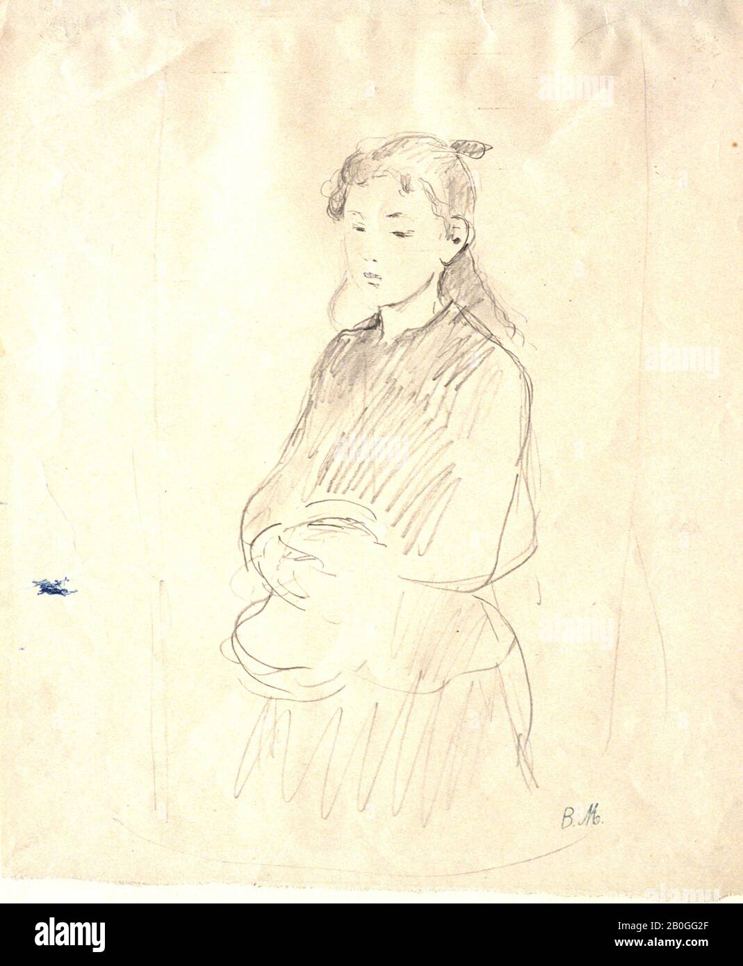 Berthe Morisot, Französisch, 163-5, Marthe Givaudan, 103-91, Stift auf Papier, Gesamt: 10 7/16 x 8 3/4 Zoll. (26,5 x 22,3 cm Stockfoto