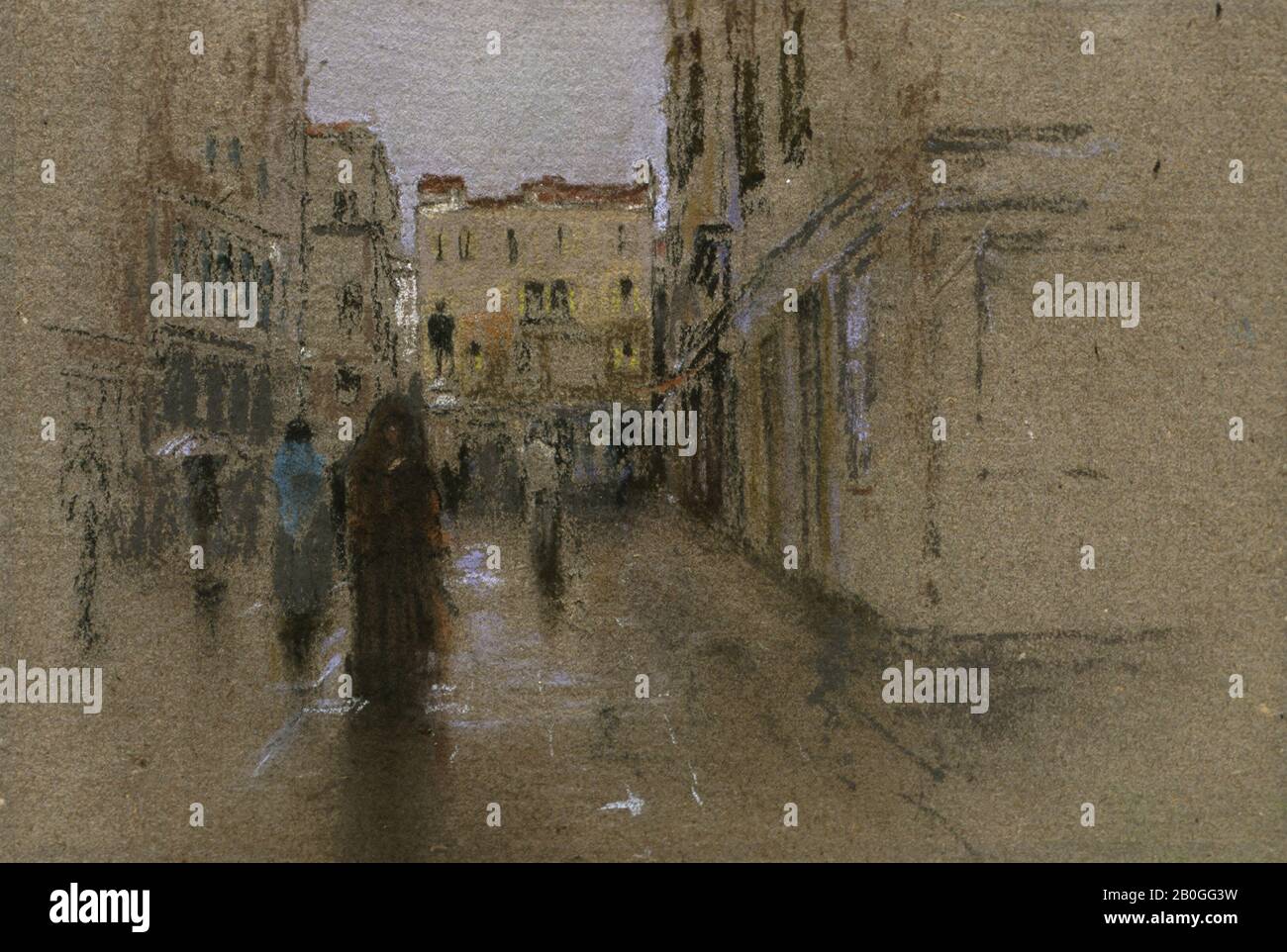Robert Frederick Blum, Amerikaner, zwischen 1857 und 1903, Somber Venice, c 16-87, Pastell auf dunkelgrauem Papier, 8 1/16 x 11 15/16 Zoll. (20,5 x 30,4 cm Stockfoto