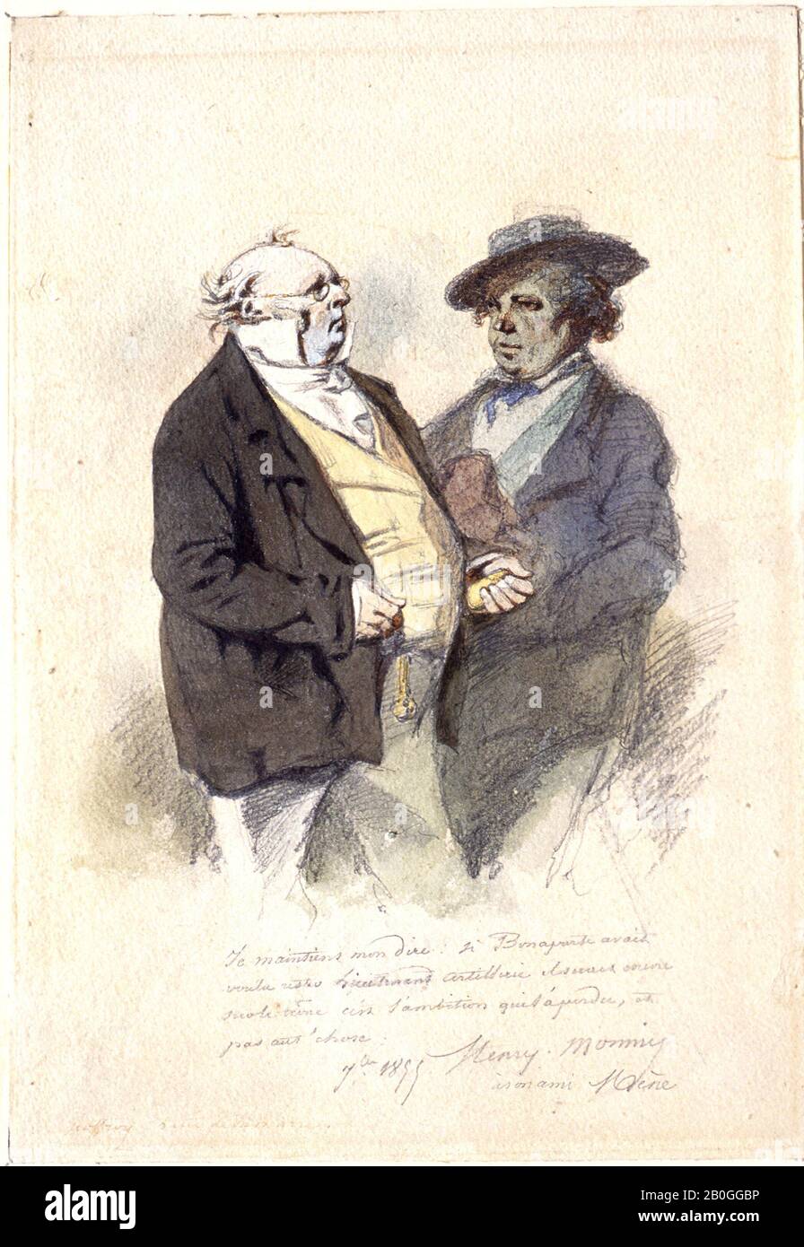 Henry Bonaventure Monnier, Französisch, 1799 oder 1805-1877, M. Prud'homme and a Friend, 155-1877, Stift und Pinsel und Aquarell auf Papier, Gesamt: 11 15/16 x 8 3/8 Zoll. (30,4 x 21,2 cm Stockfoto