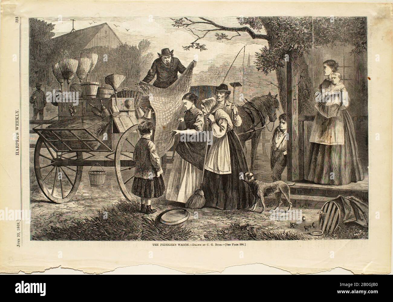 Charles Green Bush, Amerikaner, zwischen den Jahren von 1842-09, The Peddler's Wagon, Von Harper's Weekly, ab dem Jahr 1868, Holzgravur auf Papier, Bild: 9 1/8 x 13 3/4 Zoll. (23,1 x 35 cm Stockfoto