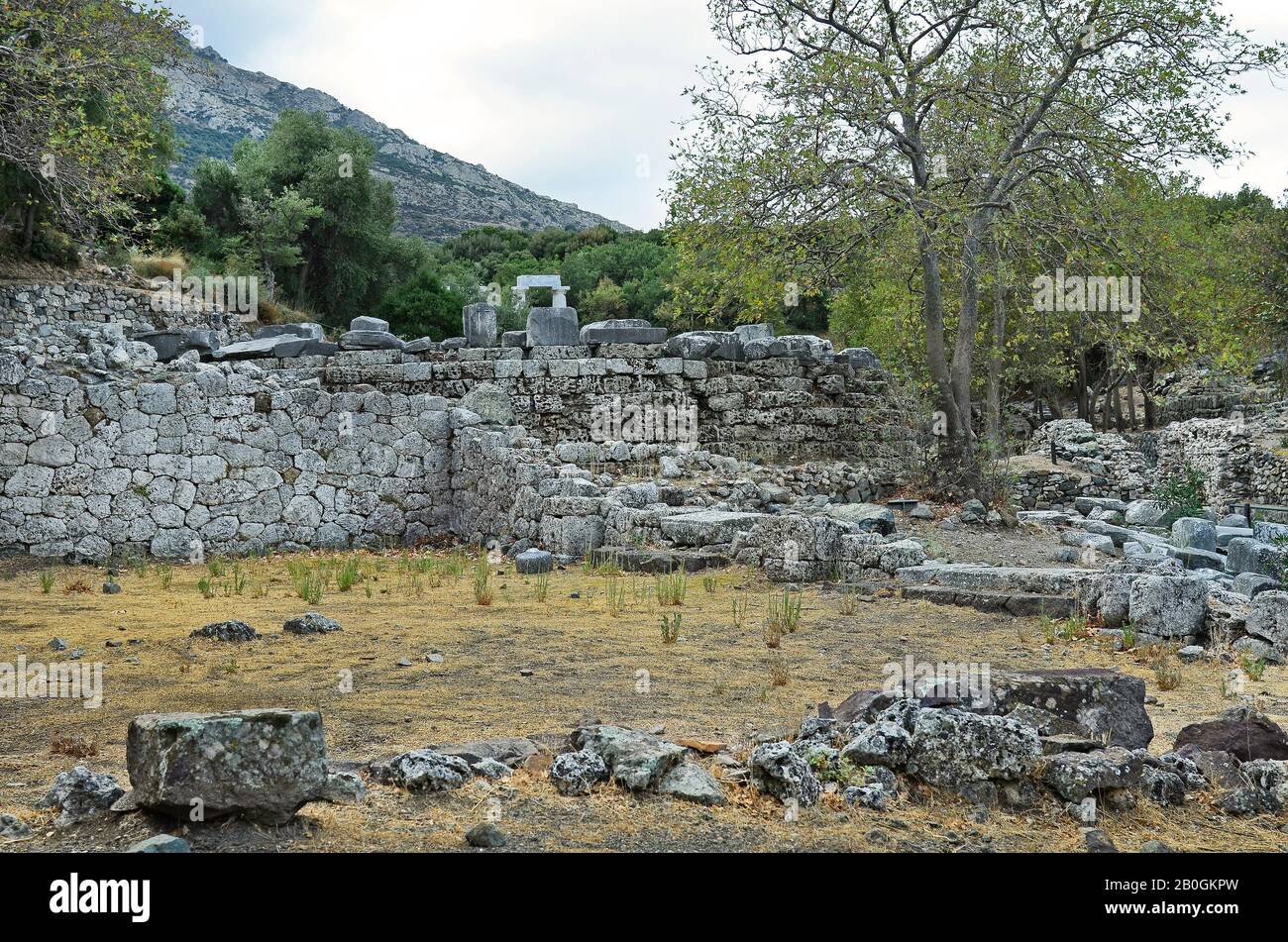 Griechenland, Samothraki, Heiligtum der Großen Götter in Makri, antiken Monument der Cabeiri Stockfoto