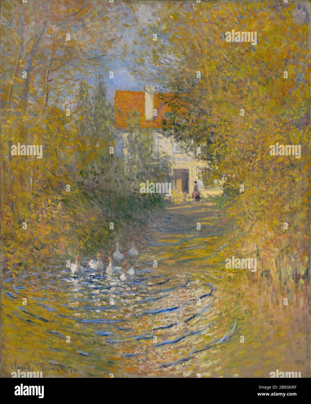 Claude Monet, Französisch, zwischen 1840 und 1926, Die Gänse, ab 1874, Öl auf Leinwand, 29 x 23 5/8 Zoll (73,7 x 60 cm Stockfoto
