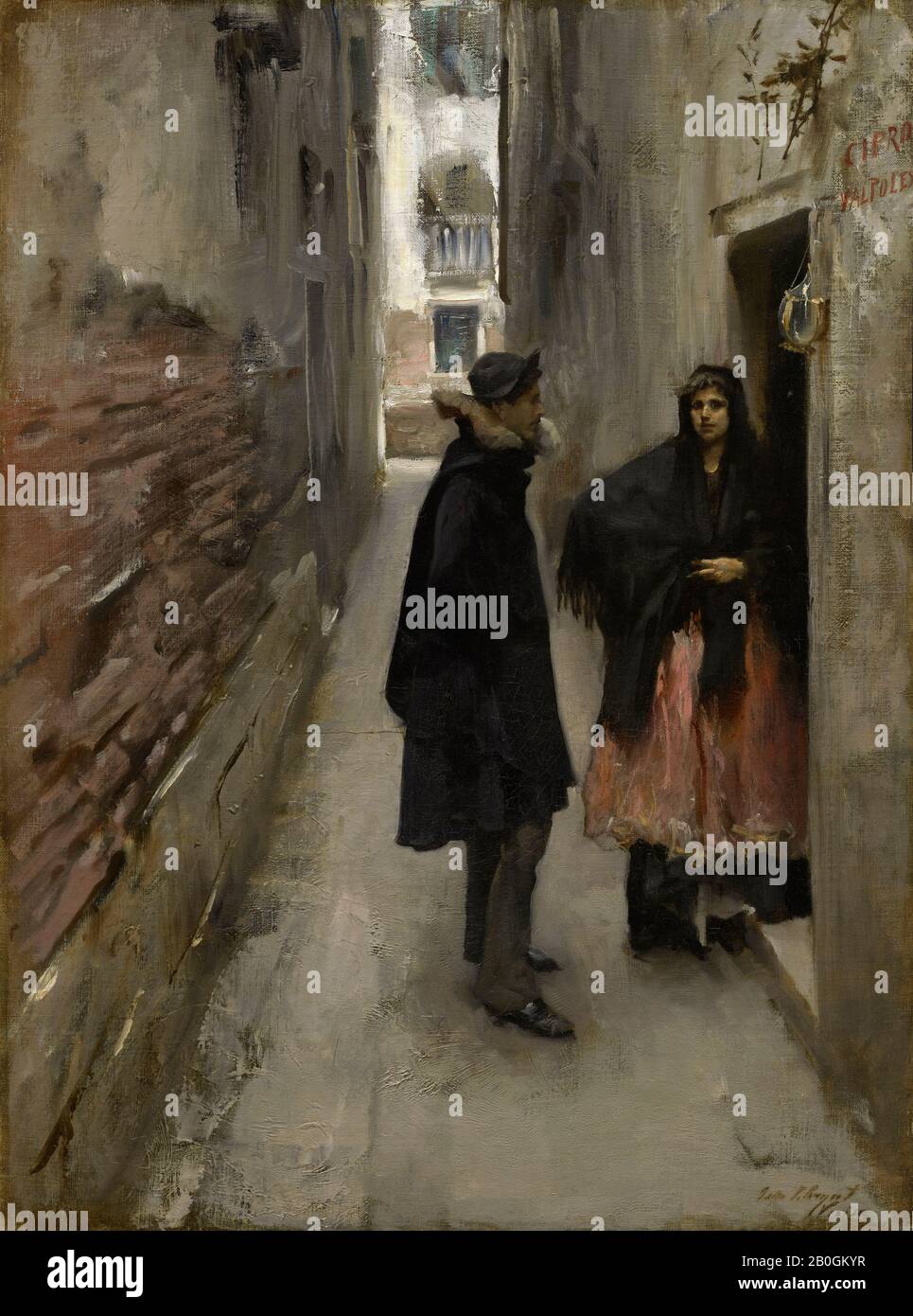 John Singer Sargent, amerikanisch, 1856-1925, A Street in Venice, c 98-82, Öl auf Leinwand, 29 9/16 x 20 5/8 Zoll (75,1 x 52,4 cm Stockfoto