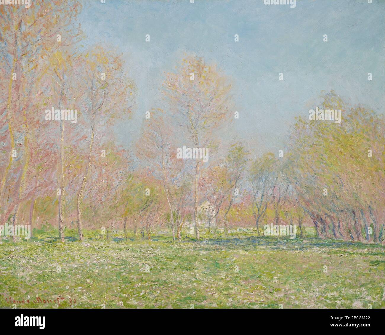 Claude Monet, Französisch, zwischen 1840 und 1926, Frühling in Giverny, 1890, Öl auf Leinwand, 25 1/2 x 31 7/8 Zoll (64,8 x 81 cm Stockfoto