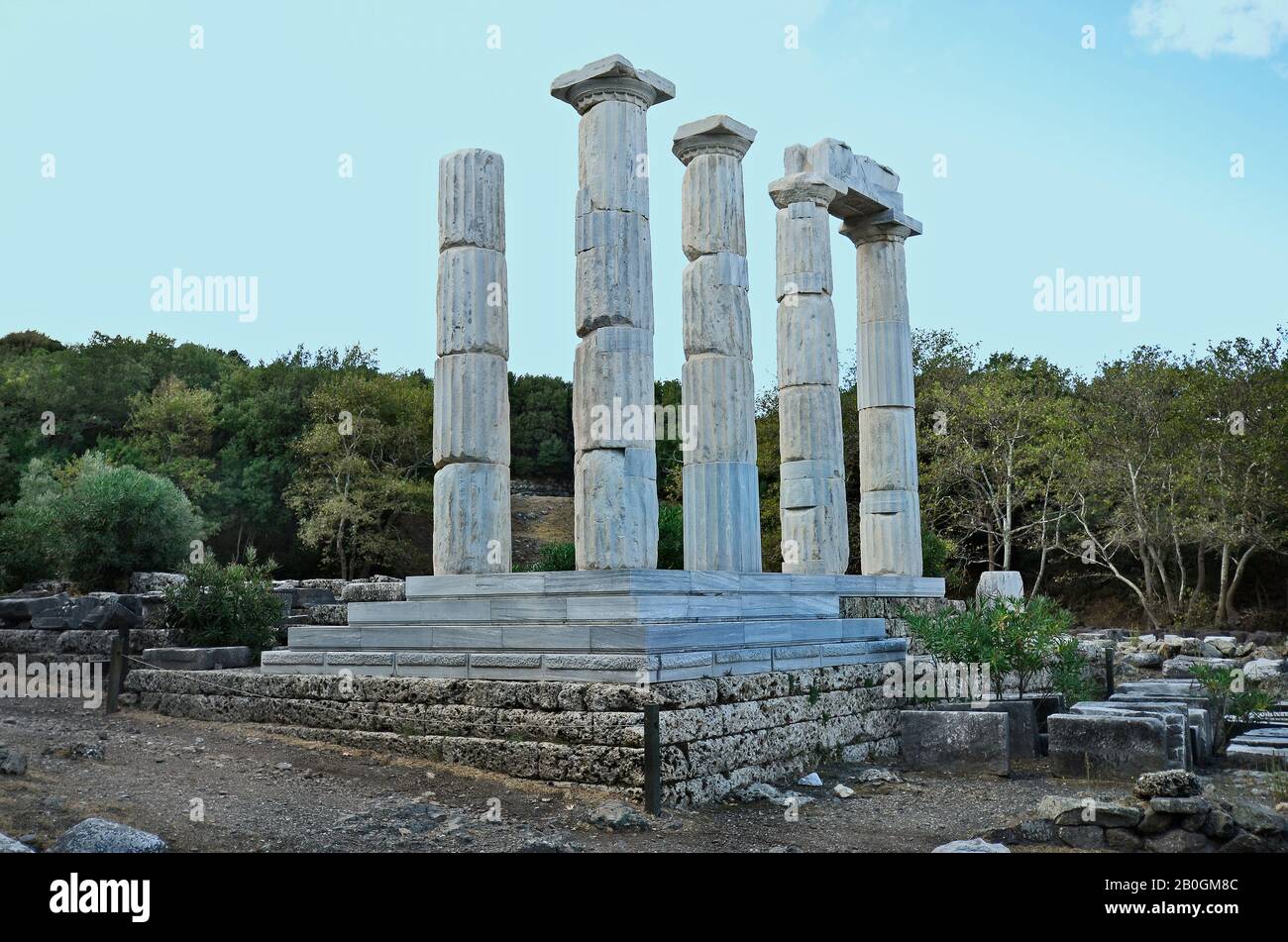 Griechenland, Samothraki, Heiligtum der Großen Götter in Makri, antiken Monument der Cabeiri Stockfoto