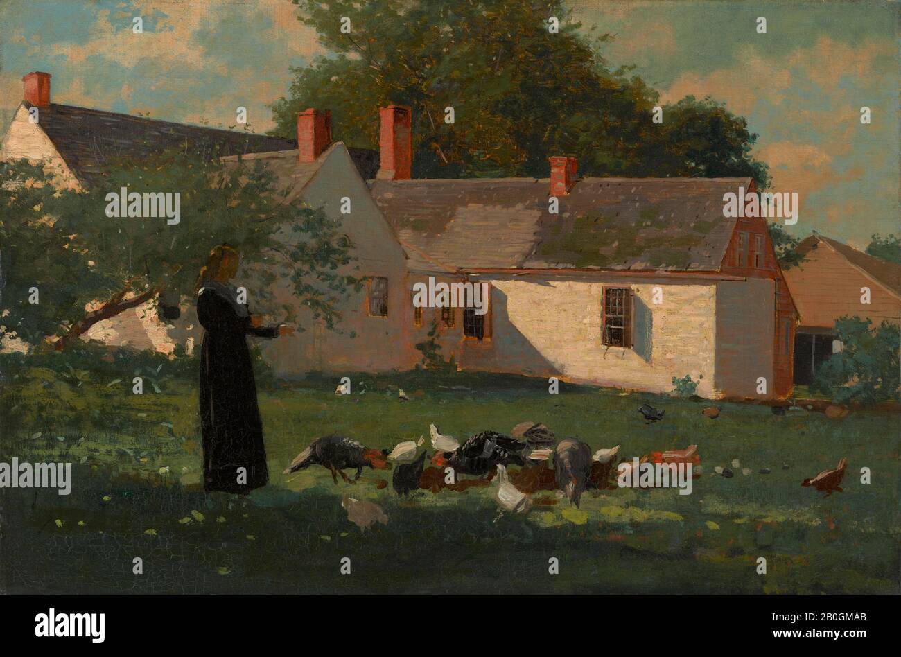 Winslow Homer, amerikanisch, 186-1910, Bauernhof-Szene, ca. 1872-74, Öl auf Leinwand, 12 3/8 x 18 7/16 Zoll (31,4 x 46,8 cm); Stockfoto