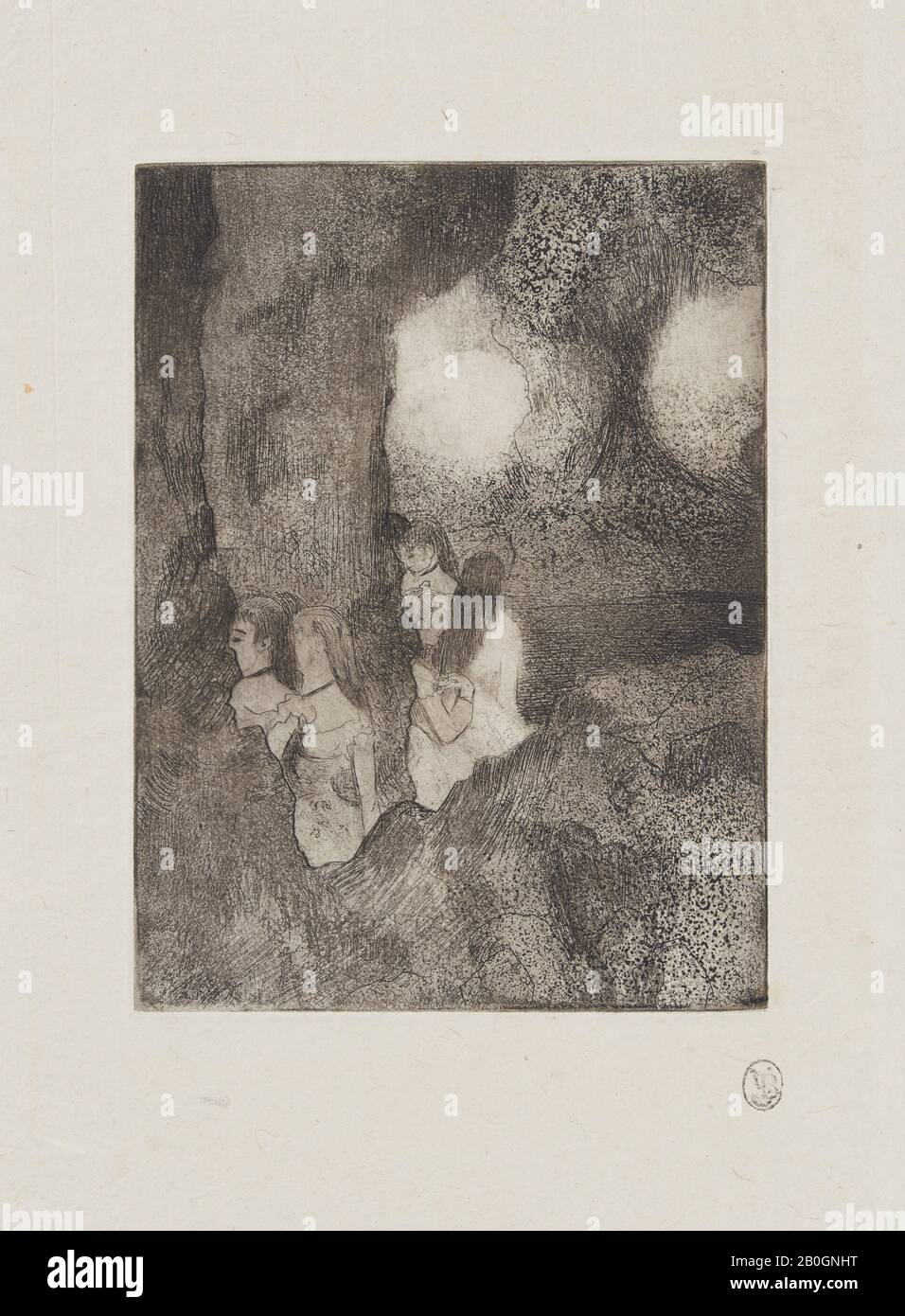 Hilaire-Germain-Edgar Degas, Französisch, 1834-1917, Tänzer in den Wings (Danseuses dans la coulisse), c 1878-79, Radierung und Aquatint auf china-papier, Rahmen: 14 x 18 Zoll (35,6 x 45,7 cm Stockfoto