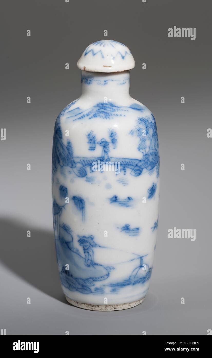 Chinesisch, Schnupftabakflasche, Porzellan, Höhe: 2 15/16 Zoll (7,5 cm Stockfoto