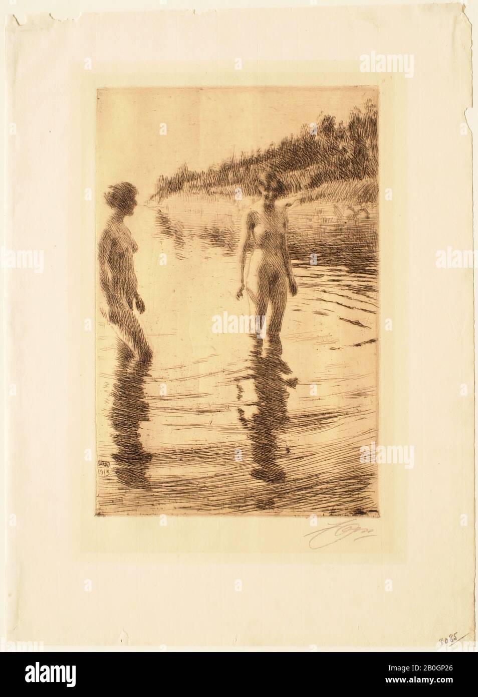 Anders Leonards Zorn, Schwedisch, 1860-1920, Flach, 1913, Radierung auf Papier, Bild: 11 3/4 x 7 13 / 16 Zoll (29,8 x 19,8 cm Stockfoto