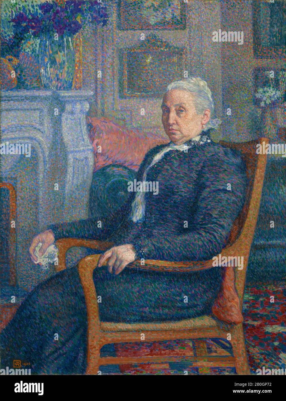 Théo van Rysselberghe, Belgisch, zwischen 26-1926, Sylvie Descamps Monnom, 1900, Öl auf Leinwand, 46 x 35 9/16 Zoll. (116,8 x 90,3 cm Stockfoto