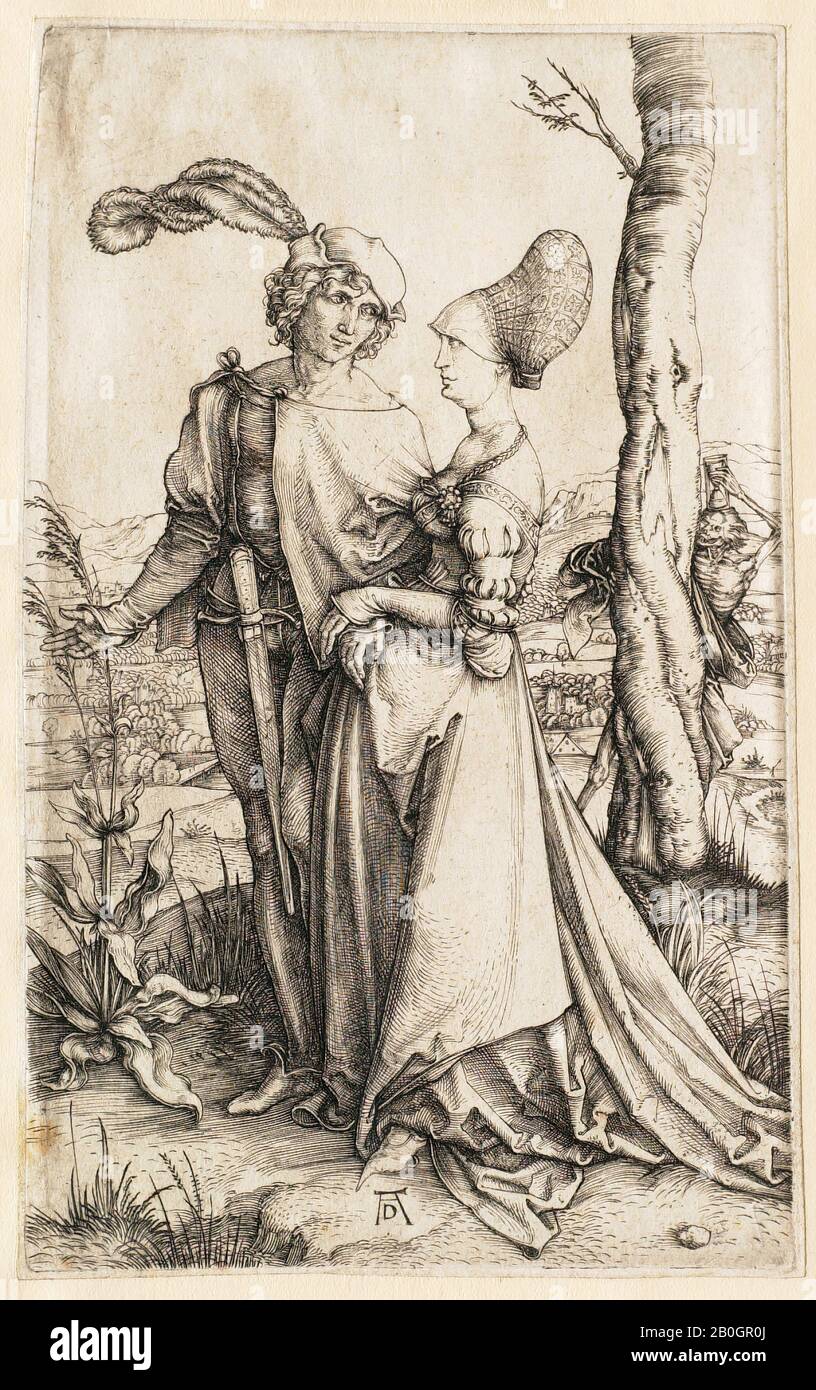 Albrecht Dürer, deutsch, 1471-1528, Promenade, 1498, Gravur auf Papier, Rand: 7 5/8 x 4 13 / 16 Zoll (19,3 x 12,3 cm Stockfoto