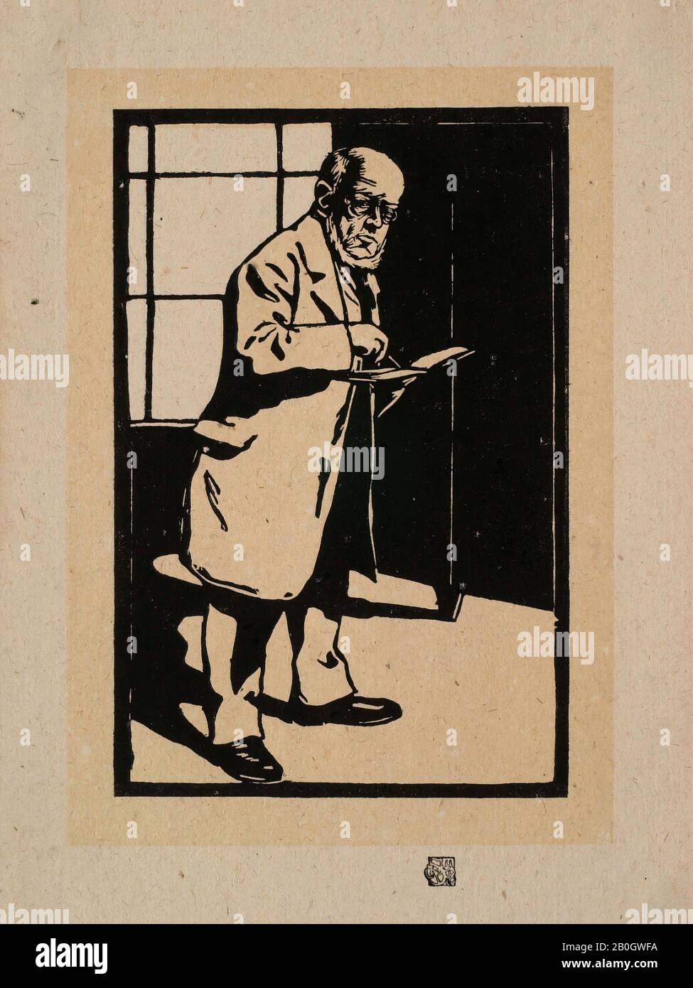 Karoly Jozsa, Ungarisch, 1872-1929, Adolf von Menzel, 1905, Holzschnitt auf Papier, Block: 8 3/4 x 6 3/16 Zoll. (22,3 x 15,7 cm Stockfoto