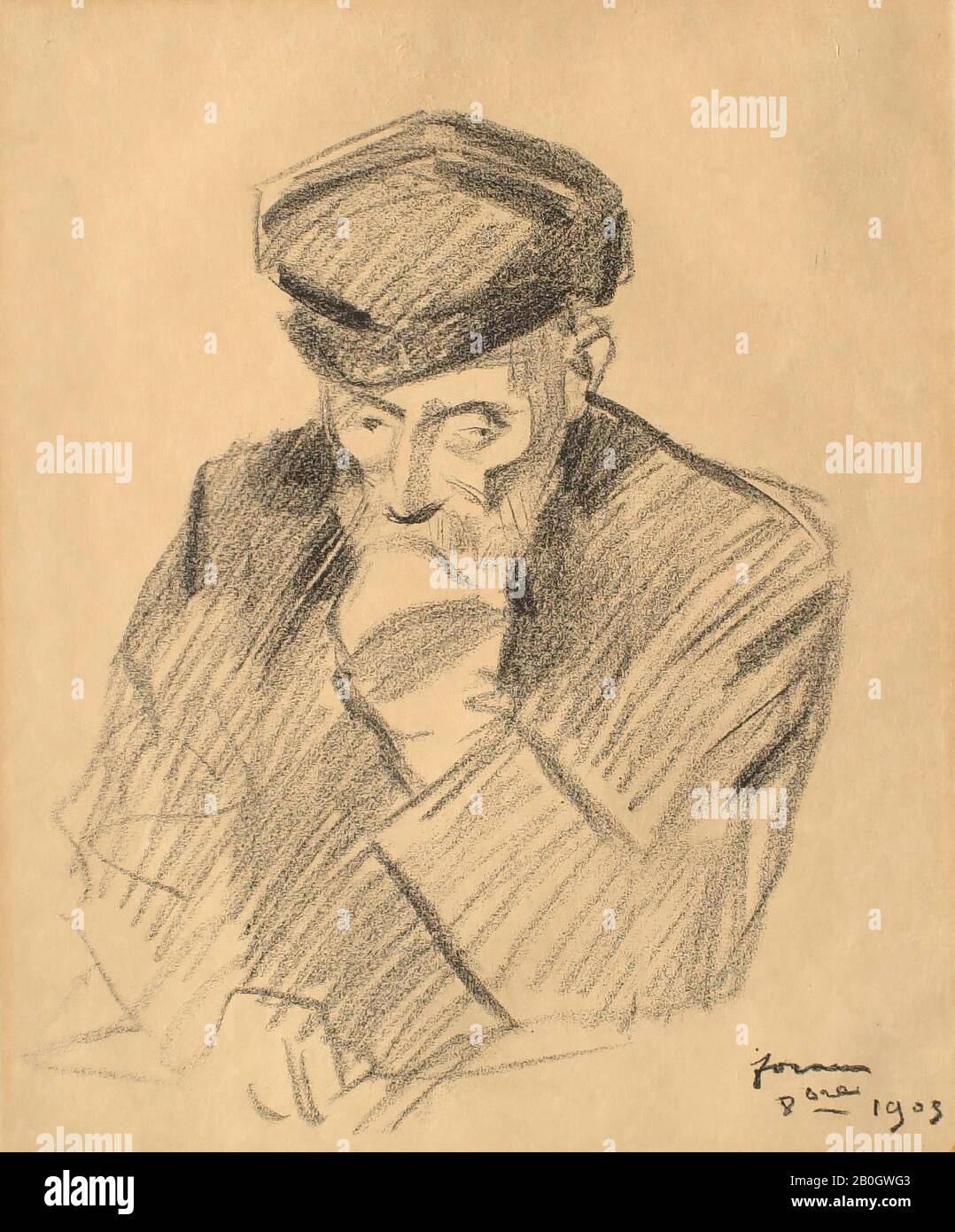 Jean Louis Forain, Französisch, zwischen 1853-1931, Porträt von Pierre Auguste Renoir, Maler, 1905, Lithographisch auf Papier, Bild: 13 3/4 x 10 13 / 16 Zoll (35 x 27,5 cm Stockfoto