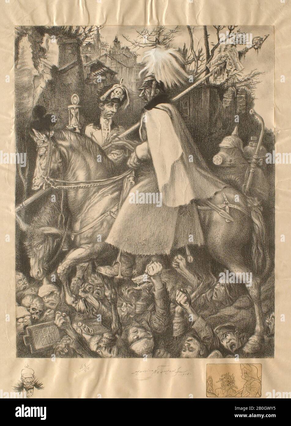 Maurice Louis Henri Neumont, französisch, zwischen den Jahren von 228-1930, Nach Albrecht Dürer, (deutsch 1471-1528), Ritter, Tod und Teufel, ab dem Jahre 1521, Lithograph on wove paper, Bild: 19 1/8 x 14 13/16 in. (48,5 x 37,7 cm Stockfoto