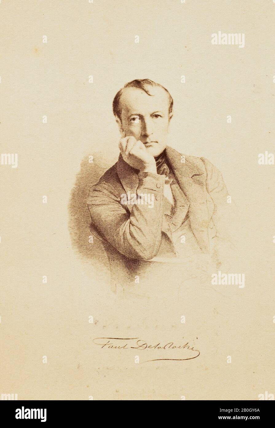Goupil, Französisch, aktiv 1850er-1880er Jahre, Porträt von Paul Delaroche, Carte-de-Visite, 1869-71, Albumendruck, Bild: 3 5/16 x 2 5/16 Zoll (8,4 x 5,9 cm Stockfoto
