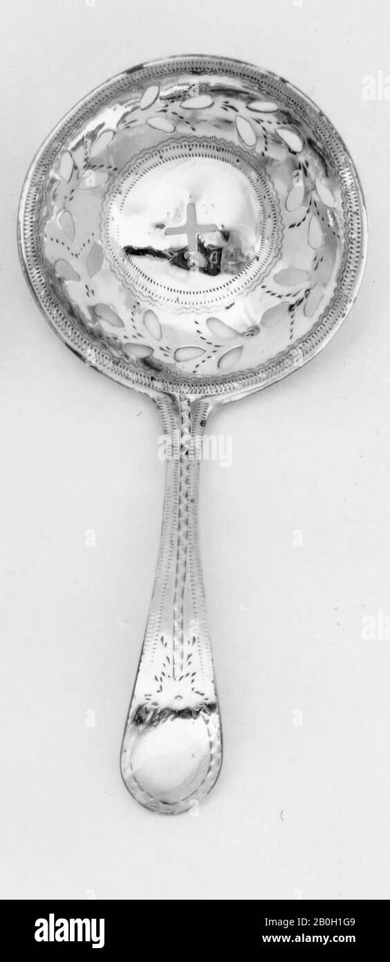 Möglicherweise Georges Burrows I, Britisch, aktiv zwischen 80-20, Caddy Spoon, 1794/95, Silber, Gesamt: 3 3/8 Zoll. (8,6 cm Stockfoto