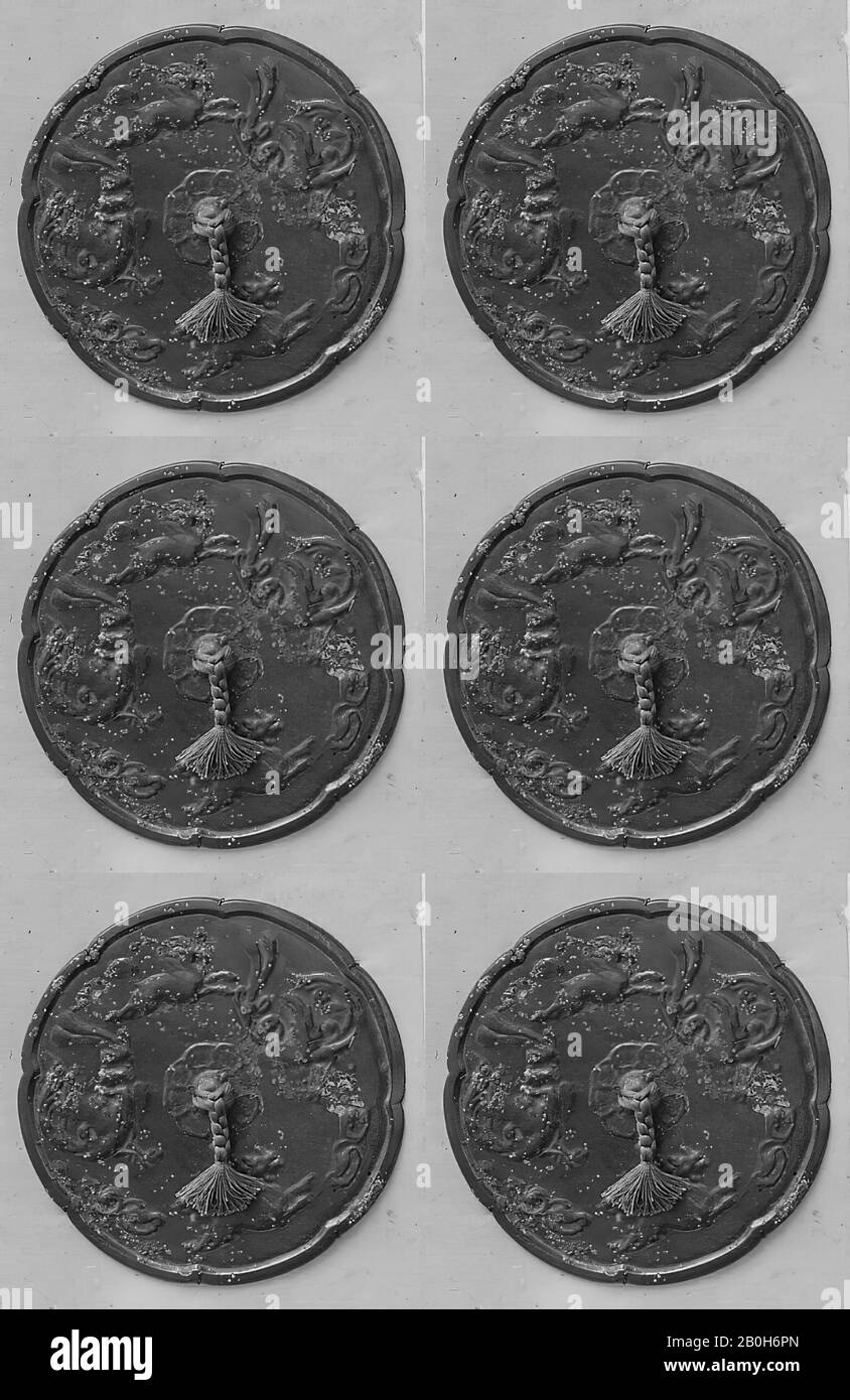 Spiegel, China, Tang-Dynastie (618-907), Kultur: China, Bronze, Diam. 6 1/4 Zoll (15,9 cm), Spiegel Stockfoto