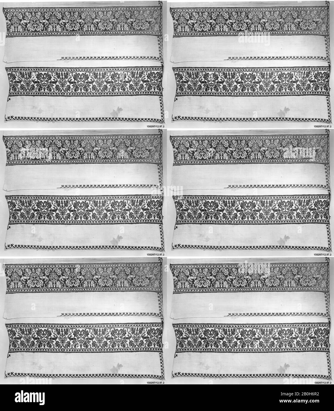 Handtuch, Italienisch, 17. Jahrhundert, Italienisch, Leinen und Seide, Gesamt: 55 x 23 Zoll (139,7 x 58,4 cm), Textil-Woven Stockfoto