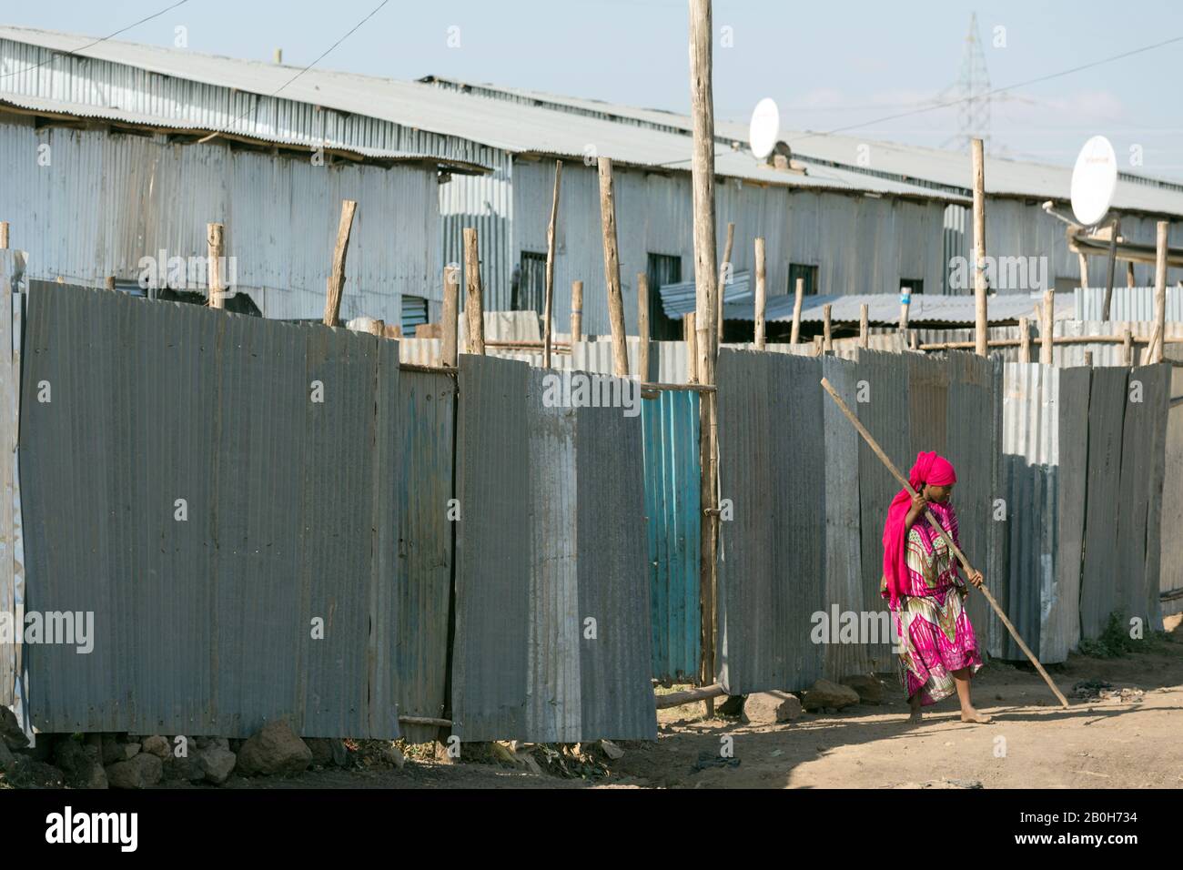 02.11.2019 leben und residieren Adama, Oromiyaa, Äthiopien - 8000 Binnenvertriebene aus der Region Somalia in vier Flüchtlingslagern am Stadtrand. Projekt Stockfoto