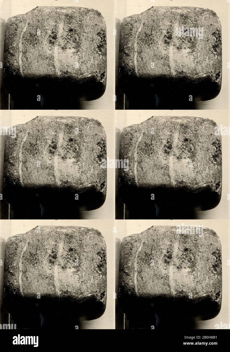 Gewicht: 70 Debens, Reich der Mitte, Dynastie 12-13, ca. 1981-1640 v. Chr., Aus Ägypten, Memphitregion, Lisht North, Friedhof, 1920-22, Travertin (ägyptischer Alabaster), w. 7 cm, l. 8,5 cm, TH. 5,2 cm (2 3/4 Zoll, 3 3/8 Zoll) × 2 1/16 Zoll) Gewicht 833 g (0,8 kg Stockfoto