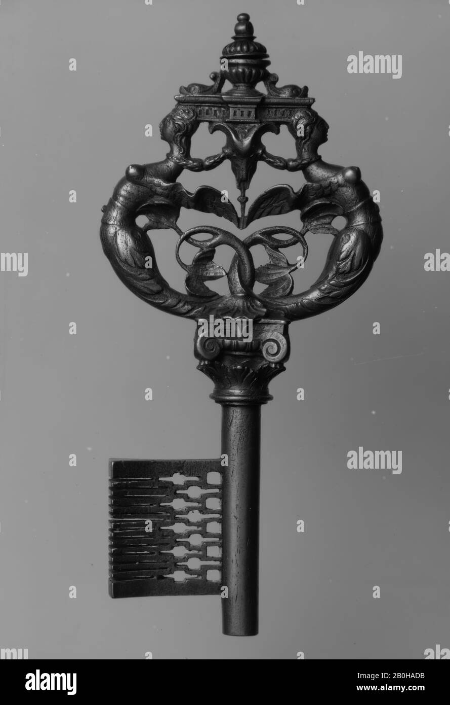 Courtier's Key, Französisch, CA. 1580-89, Französisch, Eisen, Länge: 5 9/16 Zoll (14,1 cm), Metallwerk-Eisen Stockfoto