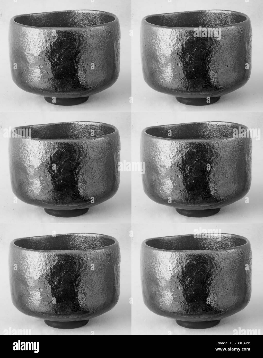 Ichinyu, Teabowl, Japan, Edo-Zeit (1615-1868), Ichinyu (Japanisch, gestorben 1682), Ca. 1675, Japan, Clay bedeckt mit einer matten schwarzen Glasur (Raku Ware), H. 3 1/4 Zoll. (8,3 cm); Durchm. 4 1/4 Zoll (10,8 cm), Keramik Stockfoto