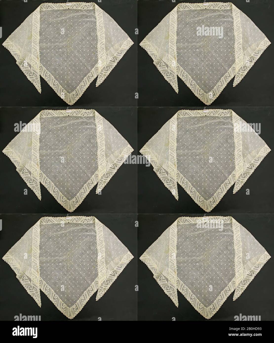 Fichu, wahrscheinlich amerikanisch, viertes Viertel des 18. Jahrhunderts, wahrscheinlich amerikanisch, Baumwolle Stockfoto