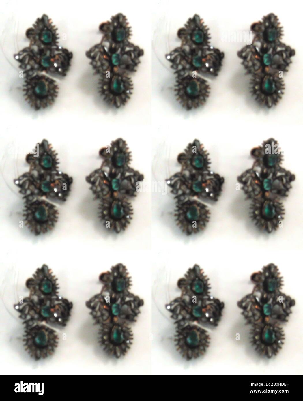 Schmuckset, amerikanisch oder europäisch, 1850-75, amerikanisch oder europäisch, Silber, (Stein-)Diamant Stockfoto