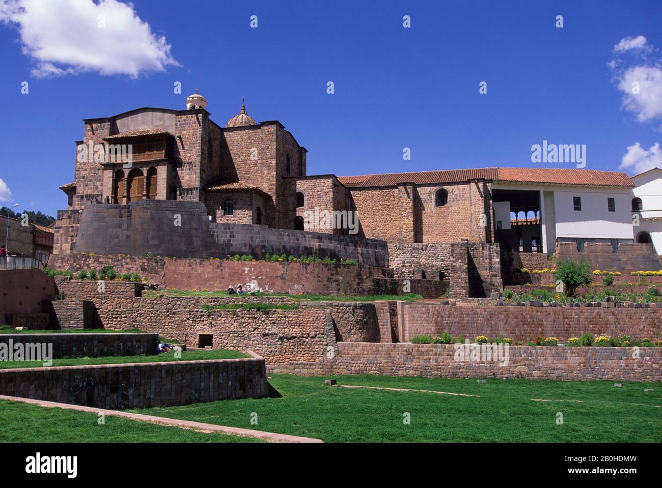 PERU, CUZCO, KLOSTER SANTO DOMINGO, ERBAUT AUF DEM SONNENTEMPEL, INCA-TEMPEL Stockfoto