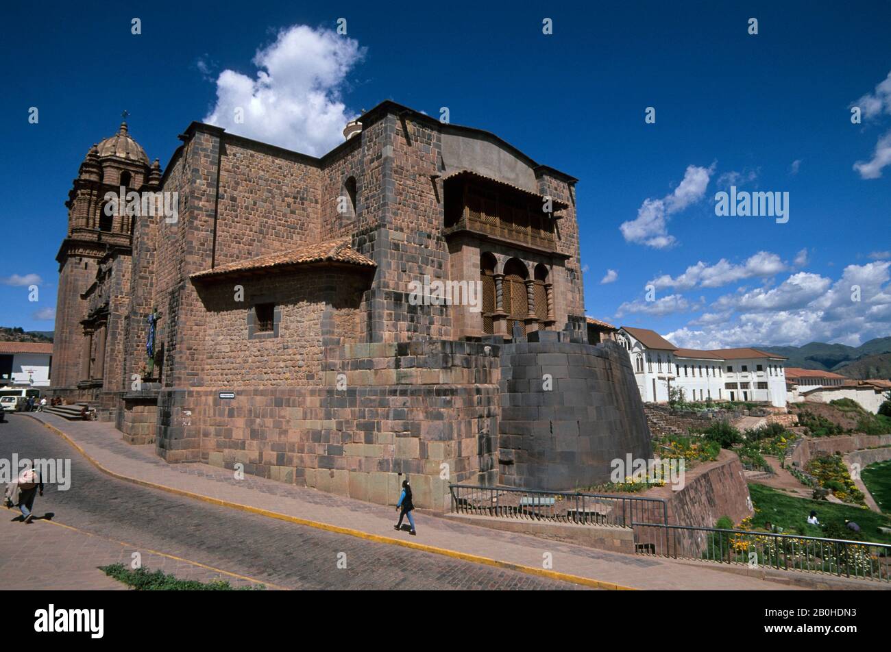 PERU, CUZCO, KLOSTER SANTO DOMINGO, ERBAUT AUF DEM SONNENTEMPEL, INCA-TEMPEL Stockfoto