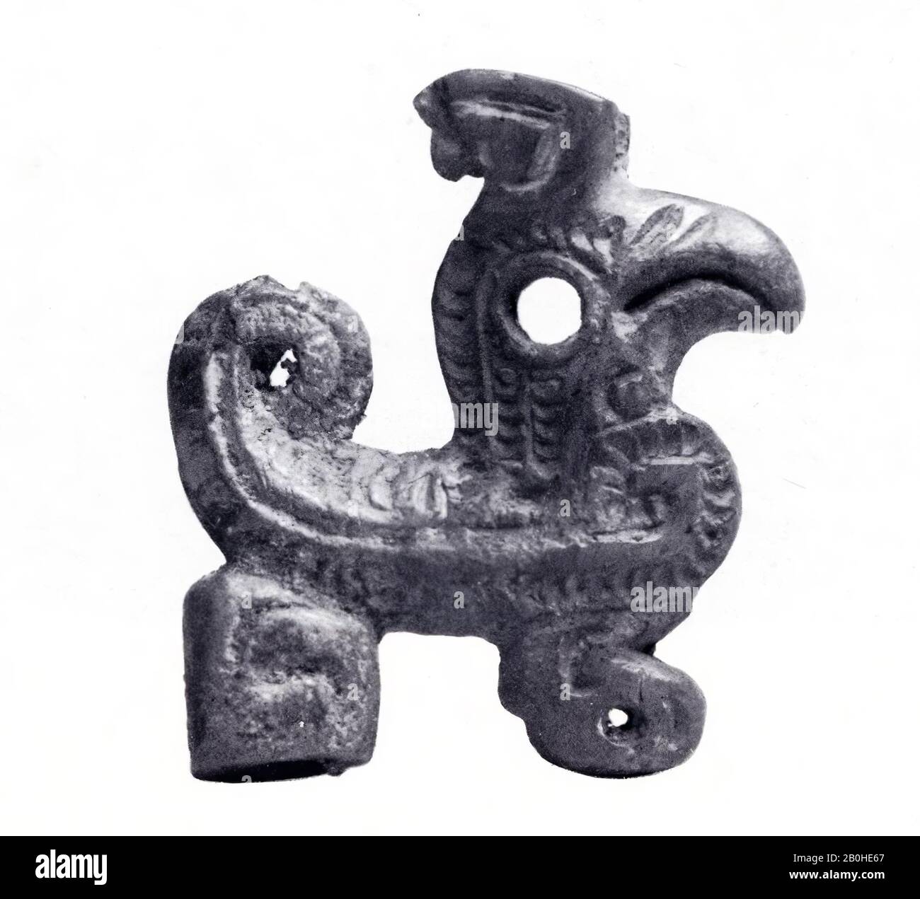 Haarnadelfinial, China, Shang-Dynastie (ca. 1600-1046 v. Chr.), Kultur: China, Knochen, H. 1 11/16 in. (4,3 cm); W. 1 1/2 Zoll (3,8 cm), Knochen Stockfoto