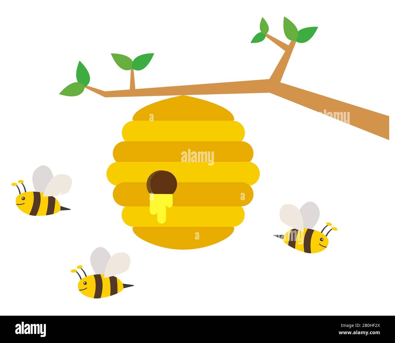 Honigbienen und Nestvektor Stock Vektor